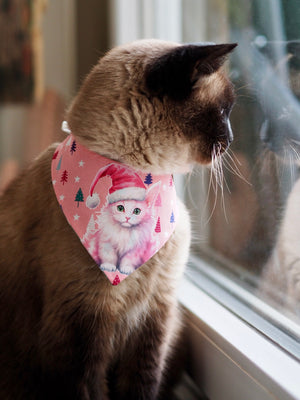 Christmas * Dog Bandana * Cat Bandana * Stars * Christmas Tree * green * Pink Paws