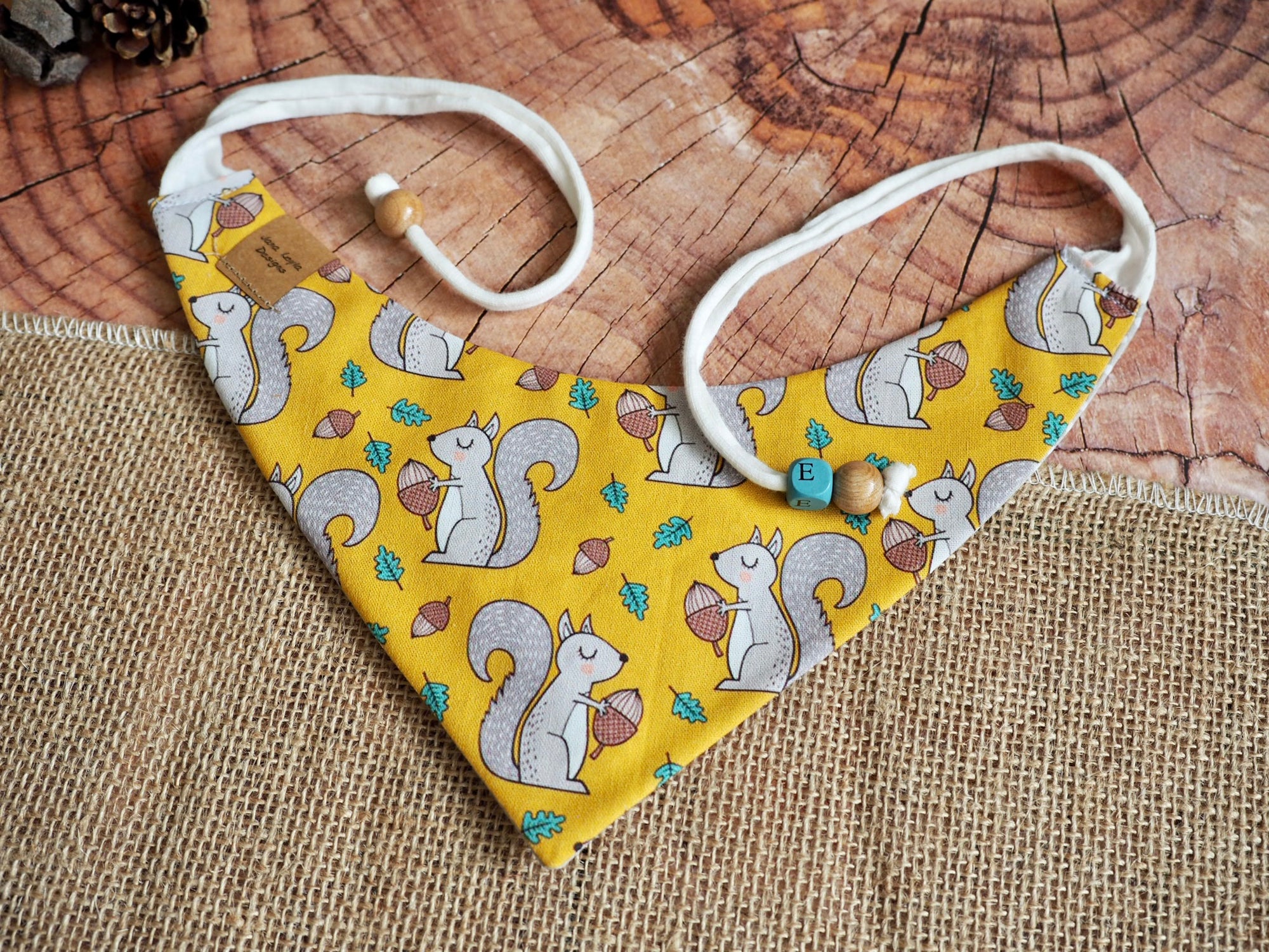 Autumn * Dog Bandana * Cat Bandana * Squirrel * Nuts * Cord * yellow * Nuts about you