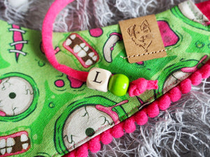 Halloween * Dog Bandana * Cat Bandana * Monster * green * pink * Eye catcher