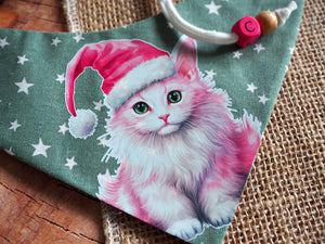 Christmas * Dog Bandana * Cat Bandana * Stars * Christmas Tree * green * Pink Paws