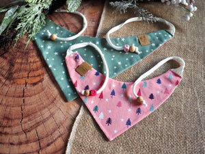 Christmas * Dog Bandana * Cat Bandana * Stars * Christmas Tree * green * Pink Paws