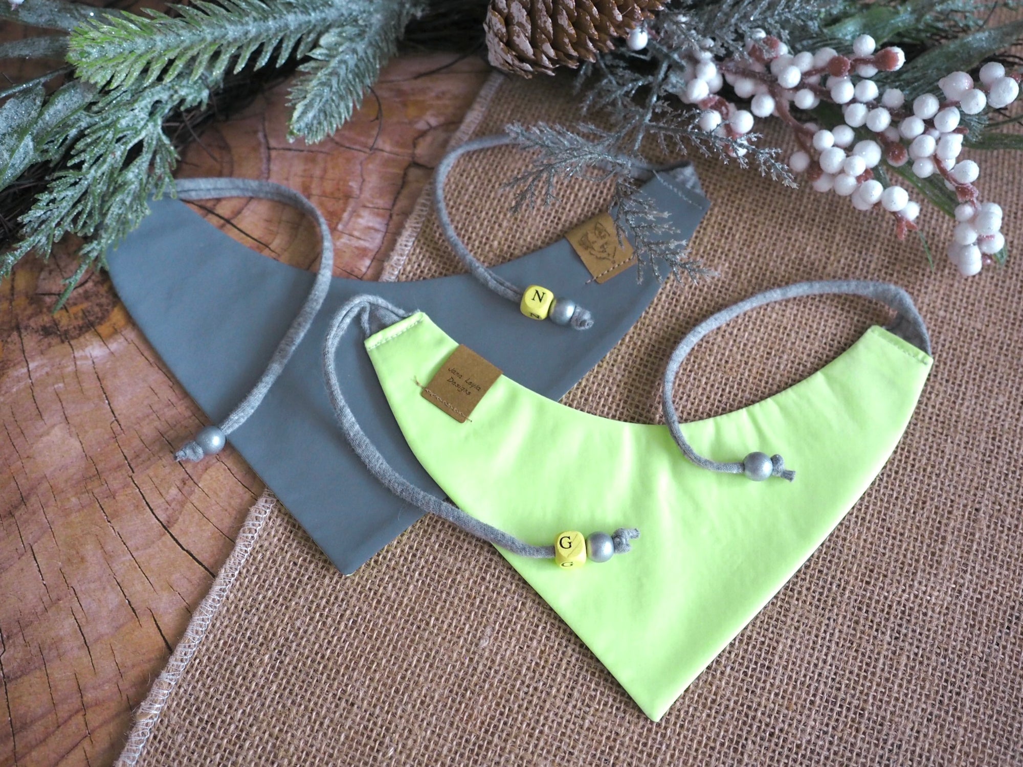 Winter * Dog Bandana * Cat Bandana * reflective * neon * yellow * grey * Safety first