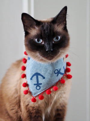 Dog Bandana * Cat Bandana * Maritime * Anchor * red * white * blue * Feeling nauti