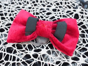 Halloween * Dog Bow * Cat Bow * mouse * red * velvet * Too cute to spook