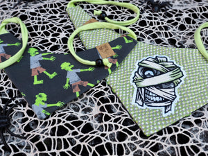 Halloween * Dog Bandana * Cat Bandana * neon * Zombies * green * black * Don't mess with the dead!