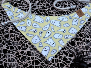 Halloween * Dog Bandana * Cat Bandana * Ghost * stars * silver * Un-Boo-Lievable