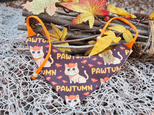 Autumn * Cat Bandana * Leaves * orange * brown * Pawtumn Vibes