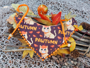 Autumn * Cat Bandana * Leaves * orange * brown * Pawtumn Vibes