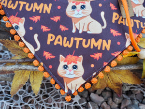 Autumn * Cat Bandana * Leaves * orange * brown * Pawtumn Vibes