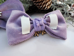 Christmas * Dog Bow * Cat Bow * Snowflake * Velvet * Glitter * silver * lilac * Love at frost sight