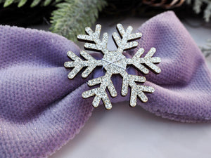 Christmas * Dog Bow * Cat Bow * Snowflake * Velvet * Glitter * silver * lilac * Love at frost sight
