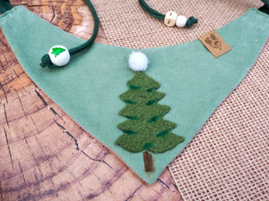Christmas * Dog Bandana * Cat Bandana * Fir tree * Cord * rosa * green * One, Two, Tree!